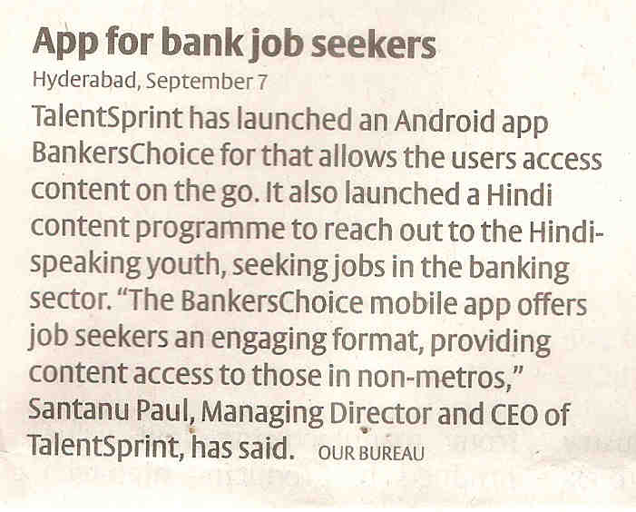 TalentSprint launches BankersChoice mobile app for Android smartphones